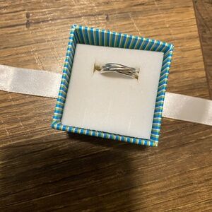 Sterling Silver Triple Interlocked Ring (Size 6)